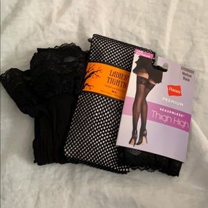 3 pair black sexy Medium panty hose